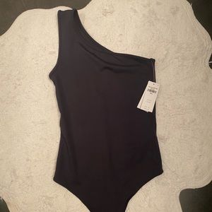 Abercrombie NWT One Shoulder Black Bodysuit